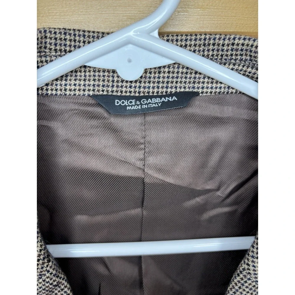 Dolce And Gabbana Men's Brown Herringbone Wool‎ Blend Sport Coat Blazer 46 Italy